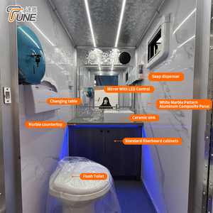 Remolque de Baño Portátil de Lujo con 2 Estaciones para Fiestas en el Jardín, Baño Móvil de Alta Calidad, Venta Directa de Fábrica - Product Image 2