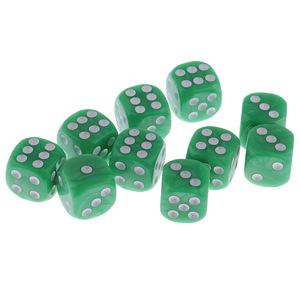 1,6 Patrón de perlas Verde claro No. 16 Juego de dados DND redondeados Logotipo personalizado de 6 caras Hecho de plástico y acrílico para juegos DND - Product Image 3