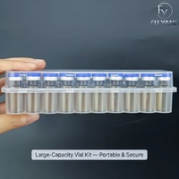 Caja Rectangular Transparente de Plástico PP para Polvo Liofilizado, Estuche para Viales de Polvo de Péptidos, Venta al por Mayor, OEM, ODM, Personalizado, 3 ml, 24 Viales