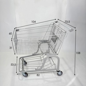 Chariot de courses en fil métallique de style allemand, zingué, robuste, pour supermarché et épicerie - Product Image 4