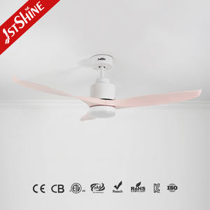 1stshine LED Ventilateur de plafond Chambre d'enfant Couleur rose Lames en plastique Gain de place Ventilateur de plafond silencieux avec lumière LED - Product Image 2