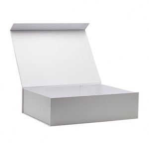 Luxury Stock Ready Fancy White A3 Shallow Size <b>Cardboard</b> Foldable Gift <b>Box</b> Packaging - Product Image 3