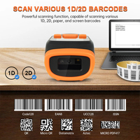 Pemindai Barcode Genggam Mini Portabel 2.4G Kode QR 1D 2D Android dengan Layar Tampilan