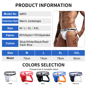 Direkt vom Hersteller: Komfortable U-Form-Pouch Jockstraps, Mittelhohe Boxershorts aus Nylon-Spandex, Herren-Unterwäsche, Herren-Bikini-<span class=keywords><strong>Jockstrap</strong></span> - Product Image 3