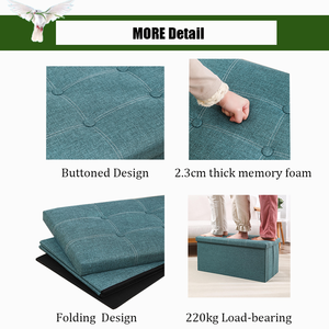 ม้านั่งอเนกประสงค์แบบพับได้ ผ้าลินินทันสมัย ประหยัดพื้นที่ ใช้เป็นที่วางเท้าและเก็บของ สำหรับห้องนอน ทางเข้าบ้าน ขายส่ง - Product Image 4