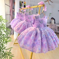 Nouvelle Robe de Soirée Bouffante à Paillettes pour Petite Fille, Modèle Papillon, en Tulle, pour Fête, Robe de Demoiselle d'Honneur, 2 Ans, Vente en Gros 2026