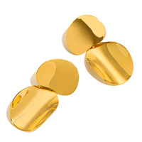MICCI Set perhiasan wanita berlapis emas 18K, Anti noda Stainless Steel hipoalergenik Set Anting