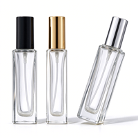 Flacon pulvérisateur de parfum rectangulaire en verre 3ml 5ml 8ml 10ml 20ml 30ml vide rechargeable échantillon de parfum sérigraphié avec bouchon à vis
