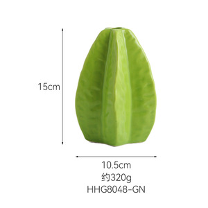 Jarrón <span class=keywords><strong>de</strong></span> Cerámica con Diseño Creativo <span class=keywords><strong>de</strong></span> <span class=keywords><strong>Carambola</strong></span>, Ecológico, Hecho a Mano, Estilo Art Deco, Decoración para Bodas, Hogar, Sala <span class=keywords><strong>de</strong></span> Estar, Comedor, Mesa - Product Image 6