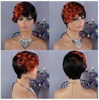 Perruques courtes en cheveux humains de type pixie, perruques courtes de type bob pour femmes noires, fabriquées à la machine, couleur naturelle, perruques sans colle pas chères en cheveux humains