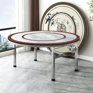Mesa Redonda Plegable de Acero Inoxidable con Bandeja Giratoria Impresa a Color de Alta Resistencia <span class=keywords><strong>para</strong></span> Hogar, Restaurante y Hotel - Product Image 3