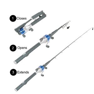Mini caña de pescar plegable de 151cm, caña de pescar telescópica plegable, combo de carrete de caña de pescar - Product Image 5