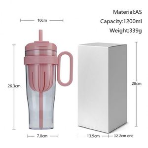 Bestselling 40oz Jumbo Iced Coffee Built-in <b>Tea</b> <b>Infuser</b> Double-Layered Straw Water Bottle Dual-Use Tumbler <b>Mug</b> Cup with Handle - Product Image 4