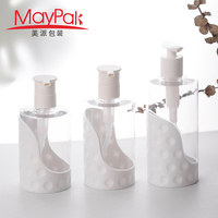Vente en gros de flacons pompe en plastique PET ronds vides de 300 ml, 400 ml, 500 ml pour désinfectant, shampoing, gel douche, lotion