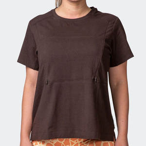 Vente en gros Haut de maternité <span class=keywords><strong>T</strong></span>-shirts d'<span class=keywords><strong>allaitement</strong></span> à <span class=keywords><strong>fermeture</strong></span> <span class=keywords><strong>éclair</strong></span> doux et respirant à manches courtes pour femmes enceintes - Product Image 2