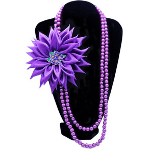 Attrayant magique <span class=keywords><strong>Afro</strong></span> filles perle fleur collier émail métal violet africain DST NCNW sororité collier - Product Image 3