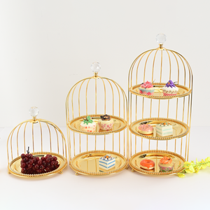 ZK220088 support de mariage en métal oiseau présentoir à gâteau pour outils de Table or comme image décoration de luxe 6 pièces durable, stocké - Product Image 4