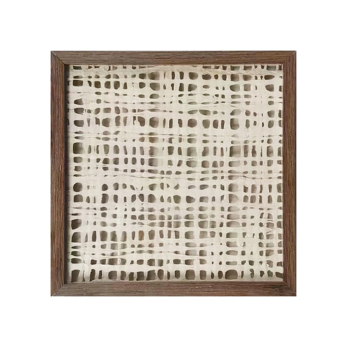 Aanpasbare Moderne Geometrische Abstracte Kunst Vierkante Houten Schaduwdoos Foto Frame Bruin Hangend Huis Muur Decor