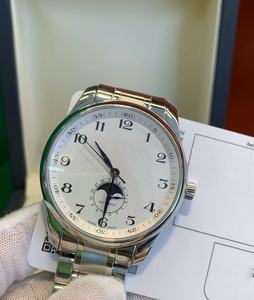 Relojes de Pulsera de Acero Inoxidable con Fase Lunar, Diseño de Moda, 42 mm, Alta Calidad, Relojes Modernos - Product Image 4