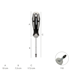 Cacciavite Torx antimanomissione, acciaio S2, impugnatura bimateriale in TPR. Dimensione T10 x O / 5,0 x 75 mm. - Product Image 2