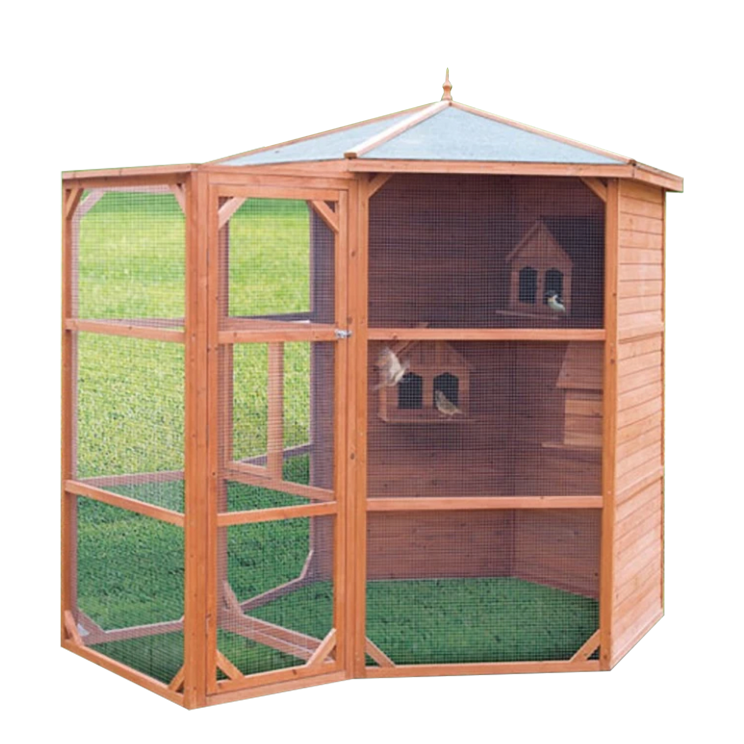 Maison d'oiseau en bois pour l'extérieur Grandes cages à oiseaux en treillis métallique pour le jardin Cage à oiseaux en gros