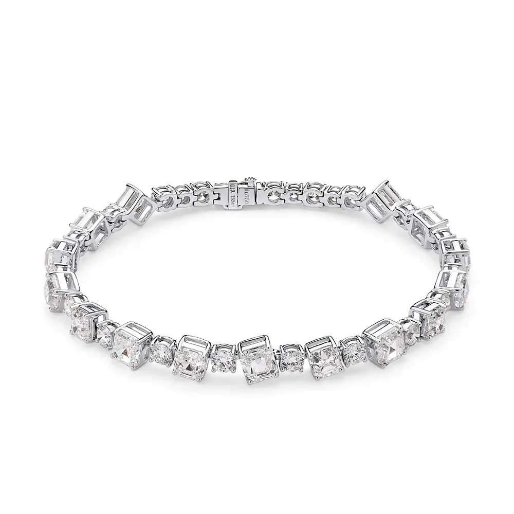 Wholesale Hip Hop Jewelry Fashion Iced Out 18K Gold Lab Grown Diamond Tennis Chain Bracelet Necklace For Men Women