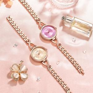 Drioshipping Lujo Señoras Reloj de pulsera de cuarzo Pulsera de diamantes Acero inoxidable Dial de vidrio Logotipo personalizable de moda - Product Image 2