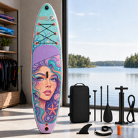 Planche de SUP gonflable tout usage avec pont d'équilibrage large, pagaie, pompe et sac à dos pour débutants, utilisation en lac, sur la plage, loisirs en plein air