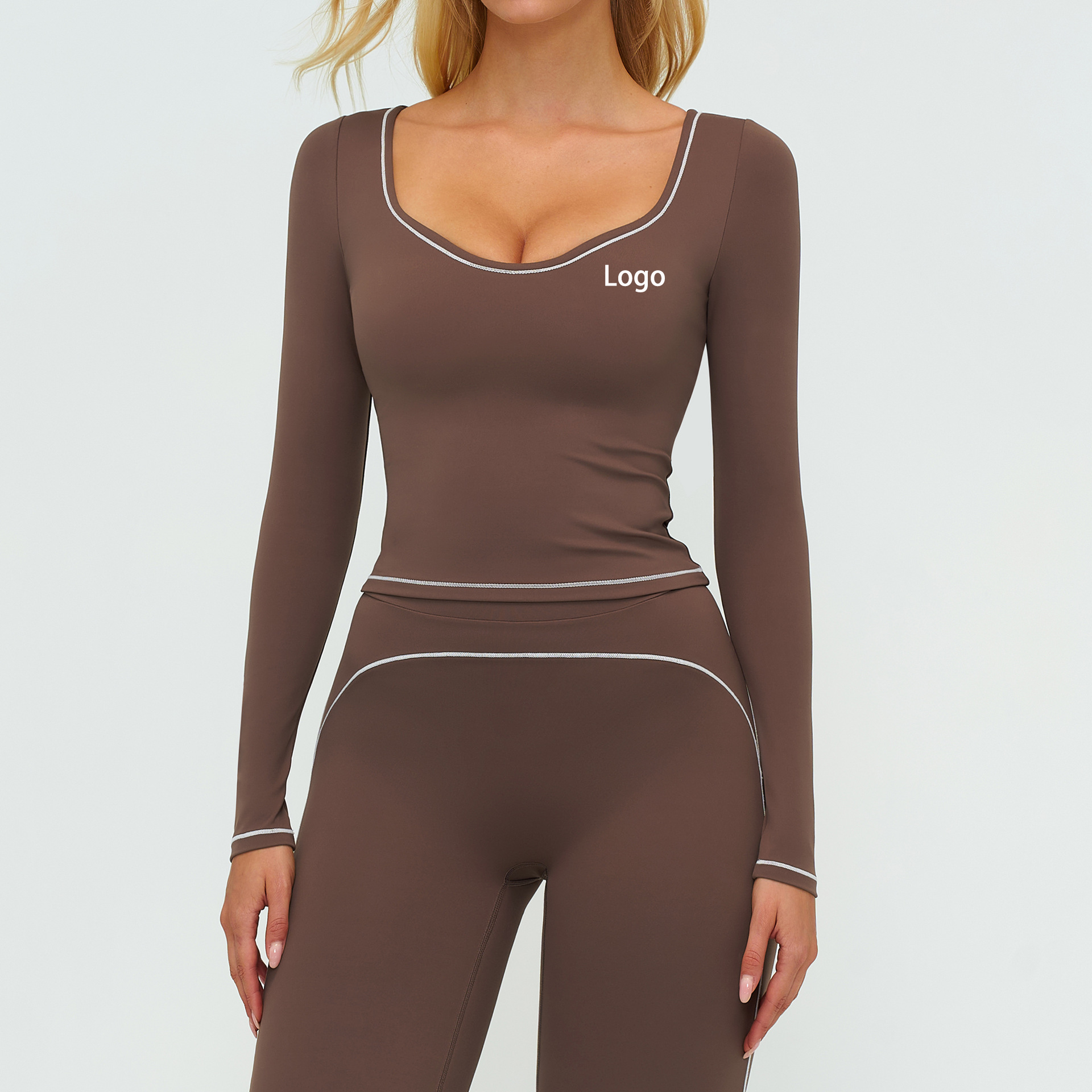New Arrivals V-neck Pilates Yoga Top Luxury Fashionable Nude Feel Breathable Crop Tops for Women Long Sleeve Women t Shirts