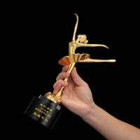 Trofeos y Placas de Resina Ecológica Personalizados con Cristal K9 Dorado para Escuelas, Universidades, Competiciones de Ballet y Danza, con Grabado Personalizado y Acabado Pulido