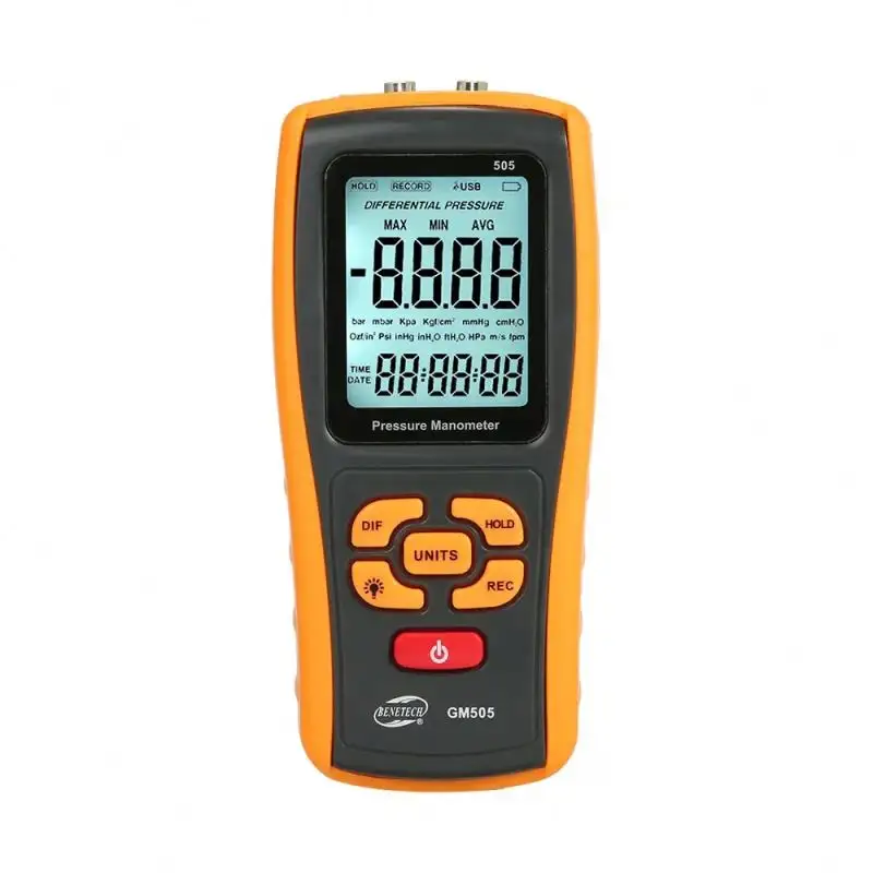 GM505/GM510/GM511/GM520/GM521/GM522 pengukur tekanan diferensial udara mikro pengukur manometer