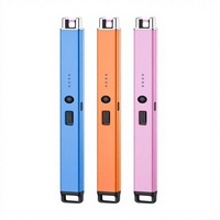 Allume-feu à pulsation coupe-vent rechargeable en ABS avec long manche, design minimaliste, type pistolet à gaz pour barbecue