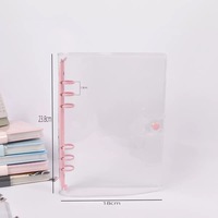 Protège-cahier A5 en PVC transparent ML avec anneaux, pochette promotionnelle pour agenda, pages remplaçables, classeurs souples à anneaux, fermeture éclair en PVC