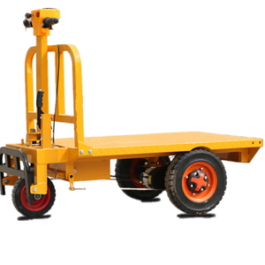 Véhicules de transport à plat de chantier camions à plat poussés à la main électriques pour le chargement/déchargement de cargaisons de pose de briques - Product Image 1