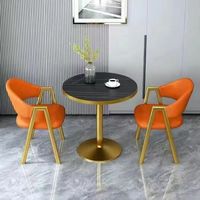 Table de conférence moderne de luxe au design simple et personnalisé, petite table ronde et ensemble de chaises pour 2 personnes