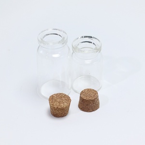 Wholesale Mini Wishing <b>Bottle</b> 5ml <b>10ml</b> 15ml 20ml 25ml Glass Vials Custom Logo Clear Glass Match Storage Jar with Cork Stopper - Product Image 2