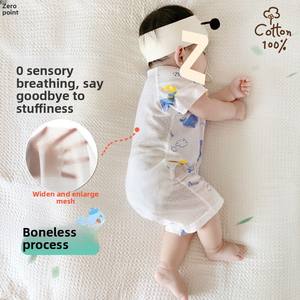 Monos informales de verano para bebés, ropa de manga corta con patrón de animales de algodón 100%, pijamas para hombres y mujeres para <span class=keywords><strong>Amazon</strong></span> - Product Image 1