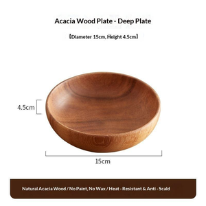 Ciotole in Legno Stile Minimalista per Uso Domestico, Ciotole per Insalata in Legno di Acacia per Case, Soggiorni, Esterni e Ristoranti - Product Image 6