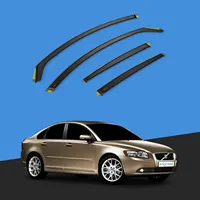 Déflecteurs de vent pour Volvo S40 MK2 2004-2012, berline 4 portes, déflecteurs de pluie intégrés, 4 pièces