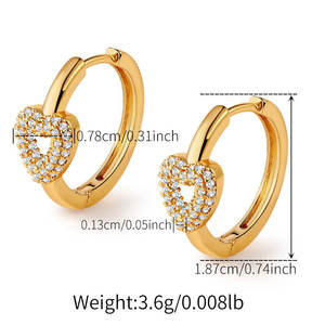 2025 Oro Joyeria 18k Plaqué Or Petite Rose En Gros Huggie Boucles D'oreilles Femmes Bijoux avec Zircon Designs Bijoux Modèles pour Femme - Product Image 5