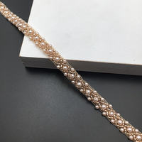 Ruban en organza tressé avec perles 3D et fil métallique, idéal pour la confection de vêtements de mariée, la décoration intérieure et les cadeaux (vente en gros)