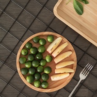 Groothandel op maat gemaakte bamboe houten INS-stijl serveerbladen rechthoekig rond design voedsel fruit klassieke duurzame schaal bord camping