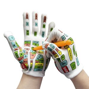 Guantes de masaje de manos con estampado en Color de alta definición de doble cara Acupoint & Palm Reflex Area Meridian Care English - Product Image 2