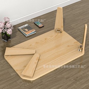 Mesa de Centro de Madera Sólida, Diseño Minimalista Moderno, Portátil, para Sala de Estar o Balcón, con Acabado en Madera Blanca - Product Image 2