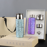 Mug isotherme en titane pur avec couvercle à fermeture magnétique, séparation thé-eau, design minimaliste moderne, logo personnalisé, boîte cadeau - entreprise