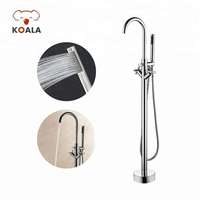 Robinet de baignoire antique en laiton chromé de haute qualité avec double poignée et bec flexible, ensemble de douche à main, cartouche céramique, pour usage hôtelier