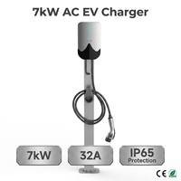 Cargador de Vehículos Eléctricos de CA de 7KW 32A con Logotipo Personalizado, Tipo 2, Wallbox, OCPP 1.6J, Aplicación Inteligente, Bluetooth, WiFi, para Uso Doméstico, IP65
