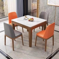 Table à manger carrée en marbre blanc pour la maison, restaurant, hôtel, café, appartement, cuisine, salon, meubles