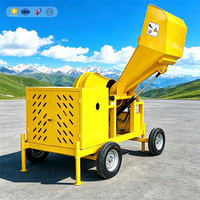 Bétonnière mobile robuste à tambour, 4 roues, remorquable, avec housse de protection