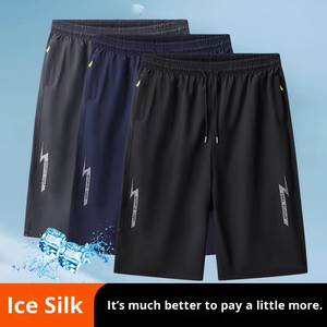 Shorts <span class=keywords><strong>cargo</strong></span> décontractés pour homme en toile tissée extensible noire, taille mi-haute élastique, poche latérale, motif uni, pantalon uni, séchage rapide - Product Image 2